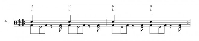 Bassdrum Hihat Ostinato - Übung 4