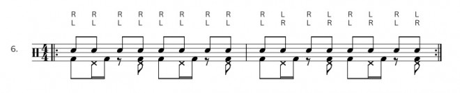 Bassdrum Hihat Ostinato - Übung 6