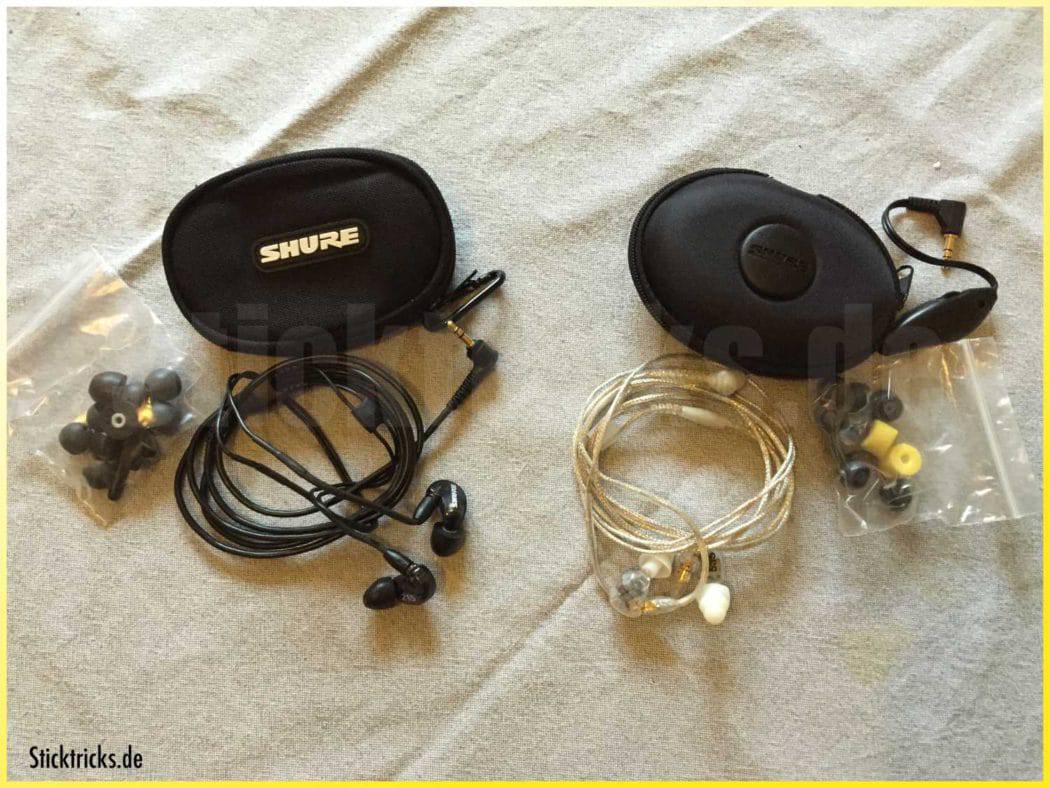 In Ear Kopfhörer Test Shure SE 535 und Shure SE 215