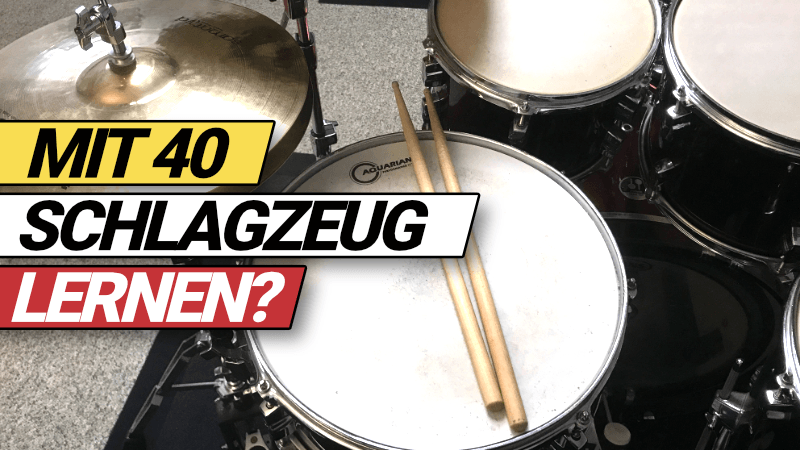Home 6 Kann man auch mit 40 noch Schlagzeug lernen? Schlagzeug Snare mit Drumsticks.